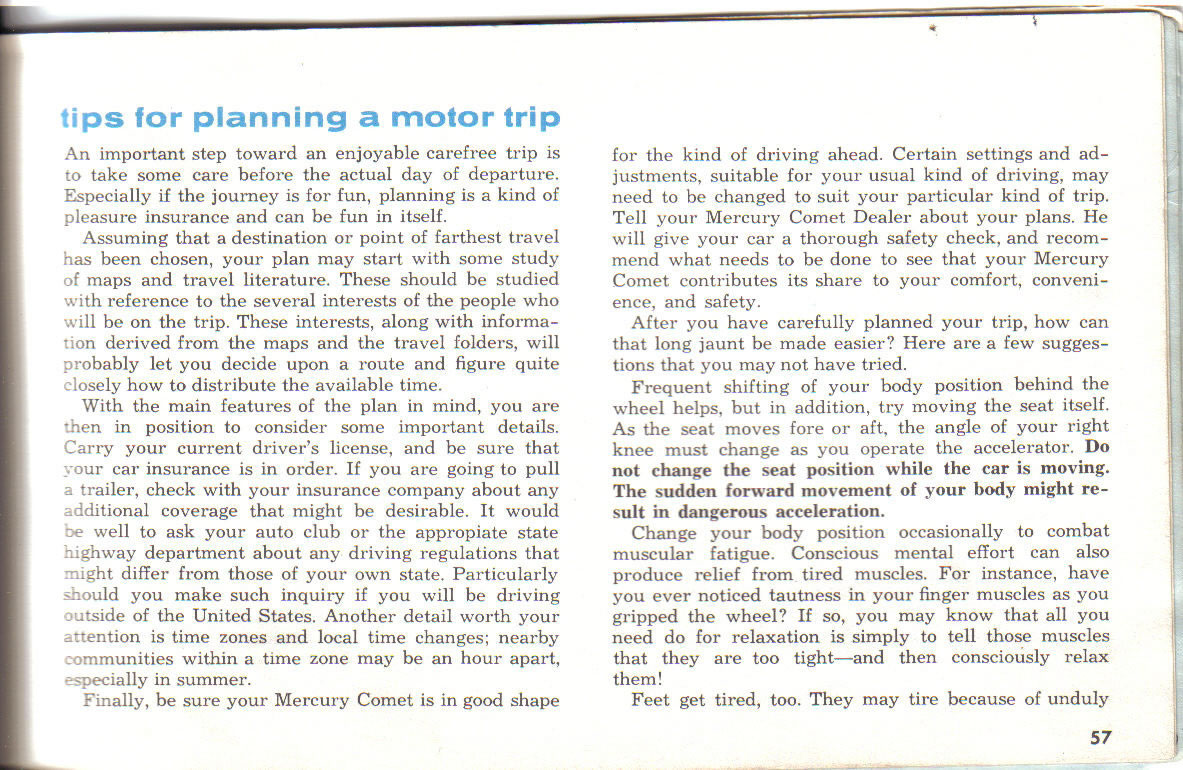 1963 Mercury Comet Owners Manual Page 4